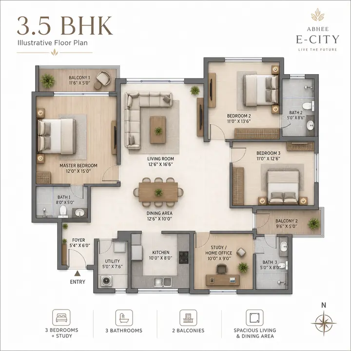 Abhee Electronic City 3p5bhk